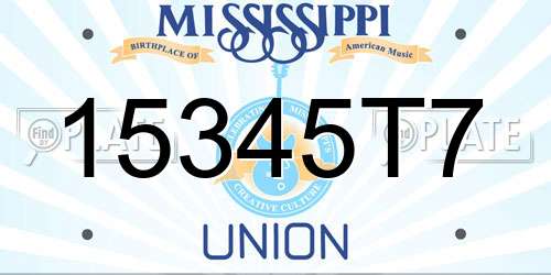 15345T7 Mississippi License Plate