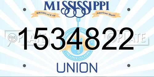 1534822 Mississippi License Plate
