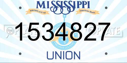 1534827 Mississippi License Plate