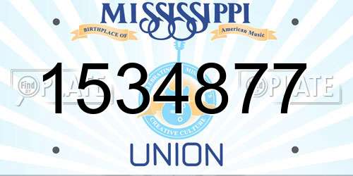 1534877 Mississippi License Plate