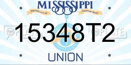 15348T2 Mississippi License Plate