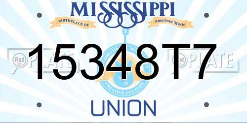 15348T7 Mississippi License Plate