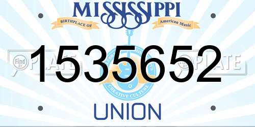 1535652 Mississippi License Plate