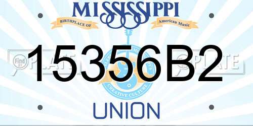 15356B2 Mississippi License Plate