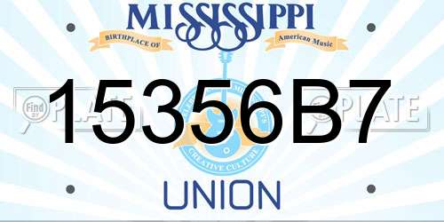 15356B7 Mississippi License Plate