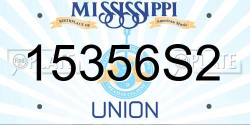 15356S2 Mississippi License Plate