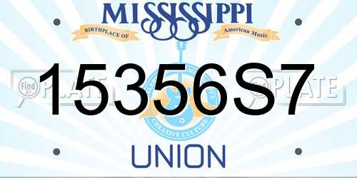 15356S7 Mississippi License Plate