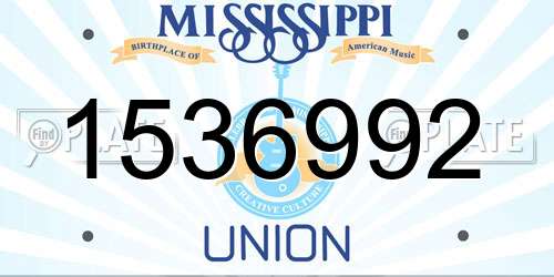 1536992 Mississippi License Plate