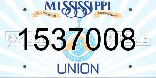1537008 Mississippi License Plate