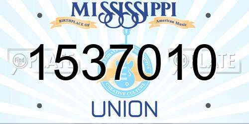 1537010 Mississippi License Plate