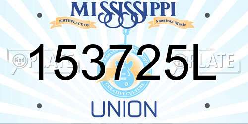 153725L Mississippi License Plate
