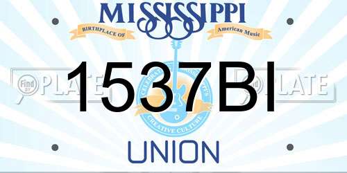1537BI Mississippi License Plate