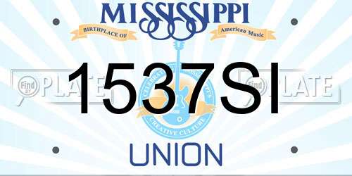 1537SI Mississippi License Plate