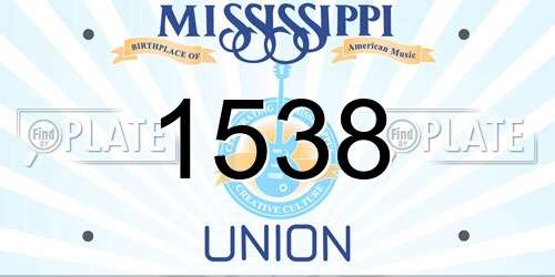 1538 Mississippi License Plate