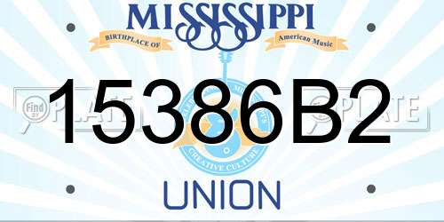 15386B2 Mississippi License Plate
