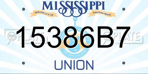 15386B7 Mississippi License Plate