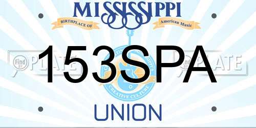 153SPA Mississippi License Plate