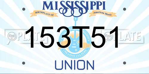 153T51 Mississippi License Plate
