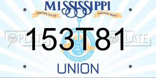 153T81 Mississippi License Plate
