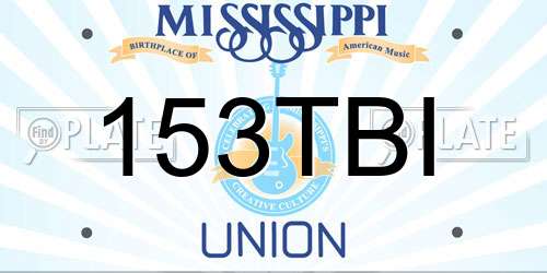 153TBI Mississippi License Plate