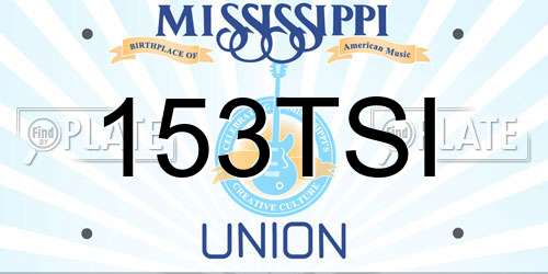 153TSI Mississippi License Plate