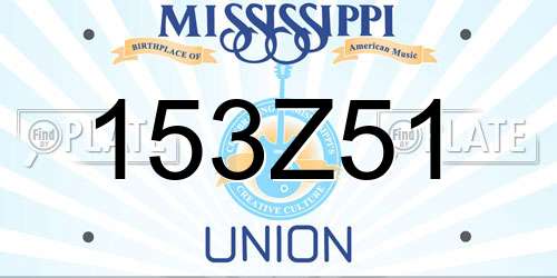 153Z51 Mississippi License Plate
