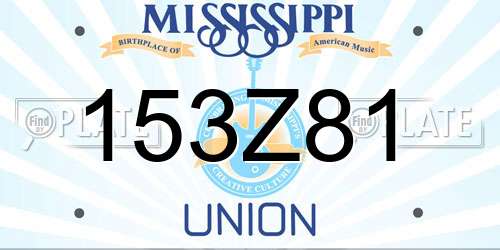 153Z81 Mississippi License Plate