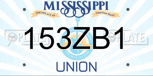 153ZB1 Mississippi License Plate