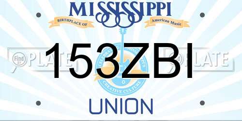 153ZBI Mississippi License Plate