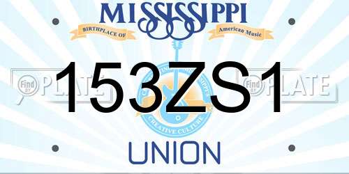 153ZS1 Mississippi License Plate
