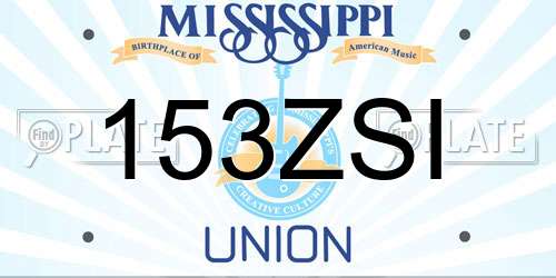 153ZSI Mississippi License Plate