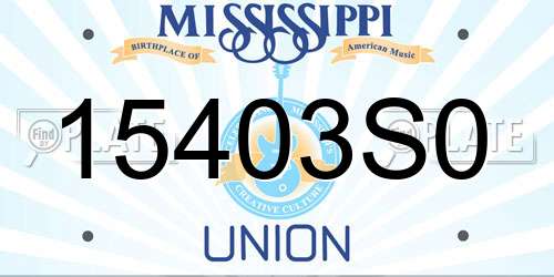 15403S0 Mississippi License Plate