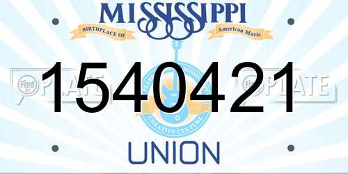 1540421 Mississippi License Plate