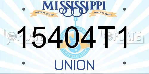15404T1 Mississippi License Plate