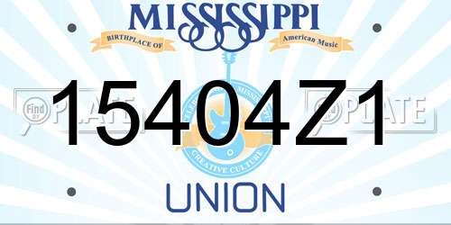 15404Z1 Mississippi License Plate