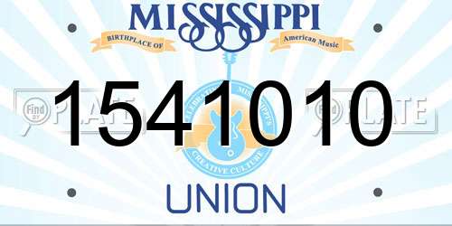 1541010 Mississippi License Plate