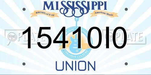 15410I0 Mississippi License Plate
