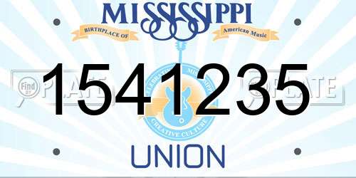 1541235 Mississippi License Plate