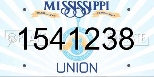 1541238 Mississippi License Plate