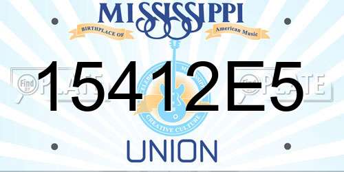 15412E5 Mississippi License Plate