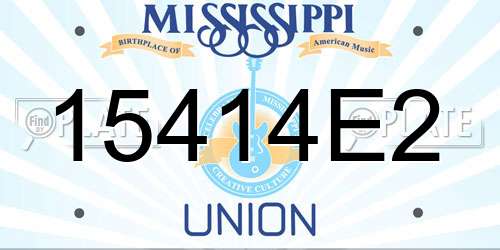 15414E2 Mississippi License Plate