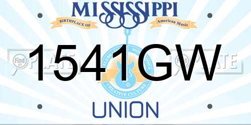 1541GW Mississippi License Plate