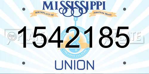 1542185 Mississippi License Plate