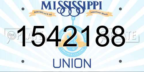 1542188 Mississippi License Plate