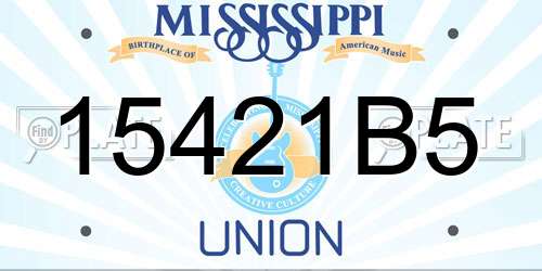 15421B5 Mississippi License Plate
