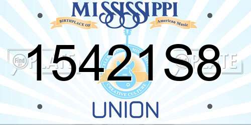 15421S8 Mississippi License Plate