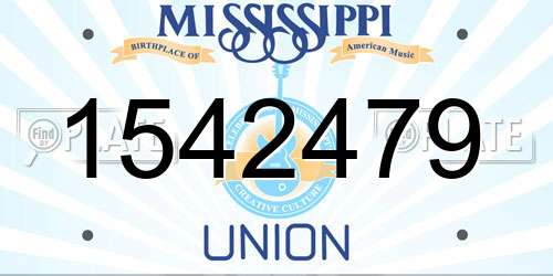 1542479 Mississippi License Plate