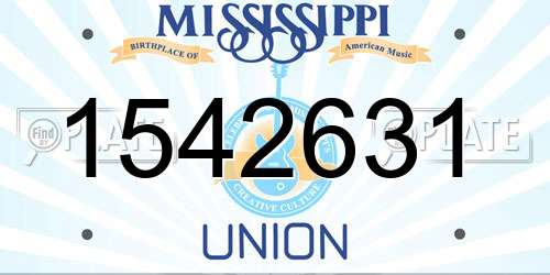 1542631 Mississippi License Plate