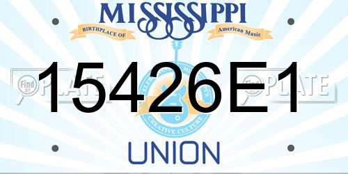 15426E1 Mississippi License Plate