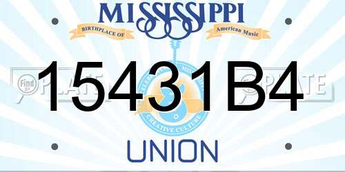 15431B4 Mississippi License Plate